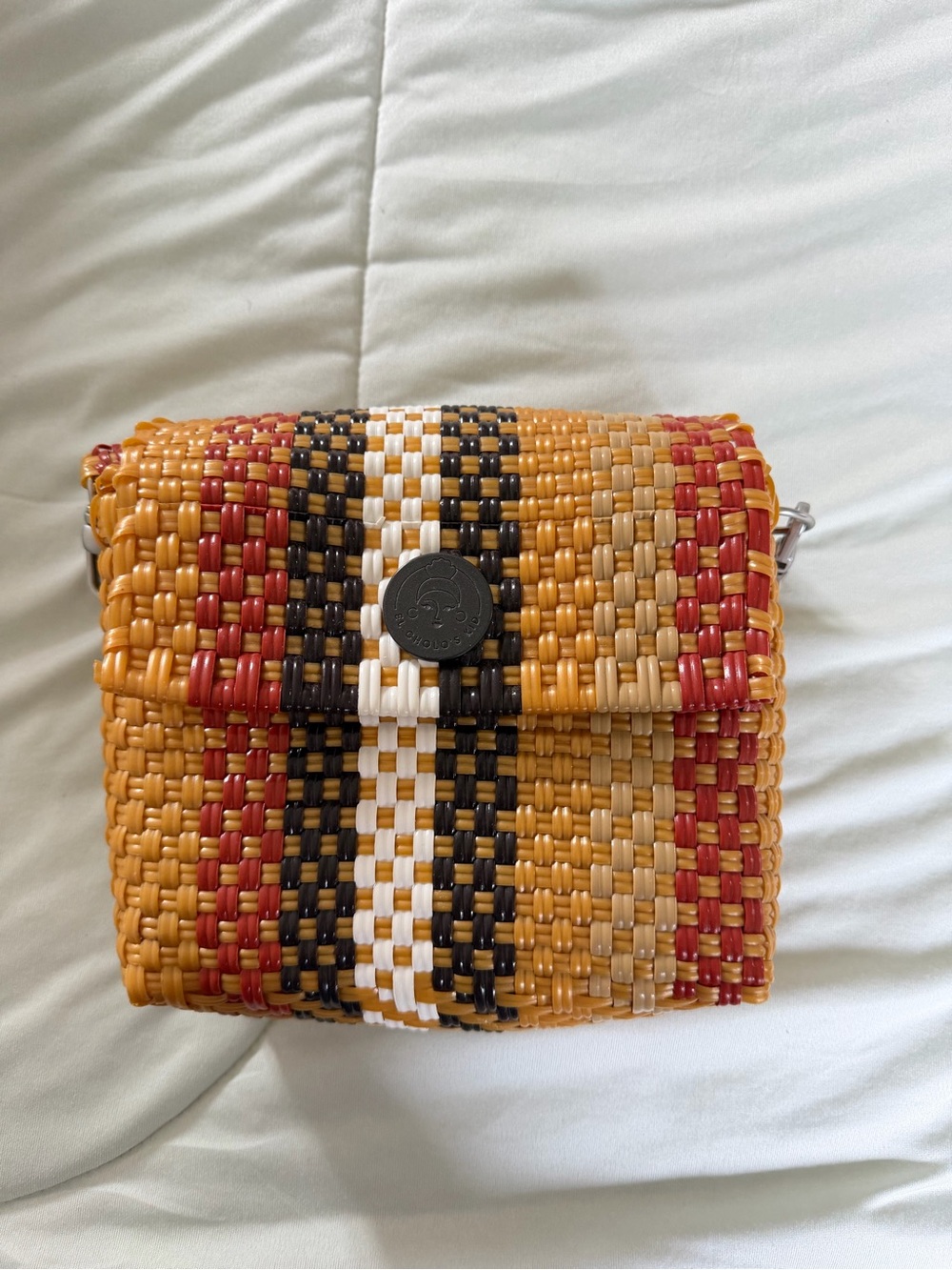 Mexican Woven Multi-Color Crossbody Bag with Flap